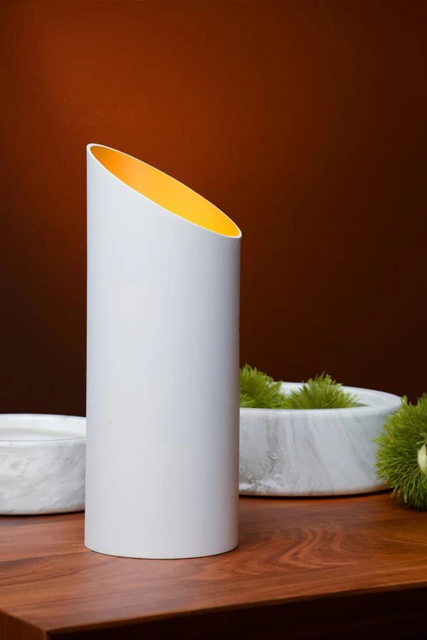 Lucide QUIRIJN - Lampe de table - Ø 9,6 cm - 1xE27 - Blanc - ambiance 2